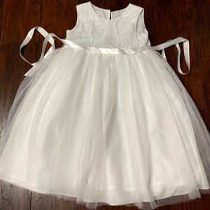 Tevelio White Flower girl Dress